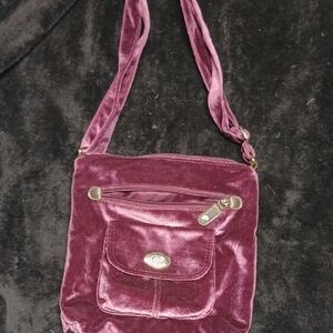Velvet Shoulder Bag in Rich Purple